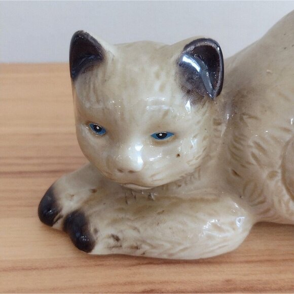 Vintage MCS Brazil Collectibles Handcrafted Ceramic Siamese Cat Figurine Glazed - Picture 5 of 8